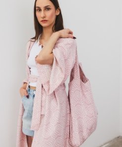 Bambukinis moteriškas kimono rausvos spalvos