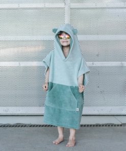 „Surfbear“ vaikiškas maudymosi pončas žalios spalvos