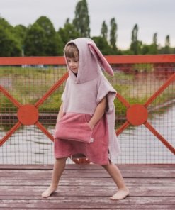 „Surfbunny“ vaikiškas maudymosi pončas rausvos spalvos