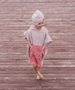 „Surfbunny“ vaikiškas maudymosi pončas rausvos spalvos