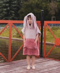 „Surfbunny“ vaikiškas maudymosi pončas rausvos spalvos