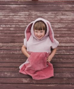 „Surfbunny“ vaikiškas maudymosi pončas rausvos spalvos