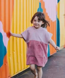 „Surfbunny“ vaikiškas maudymosi pončas rausvos spalvos