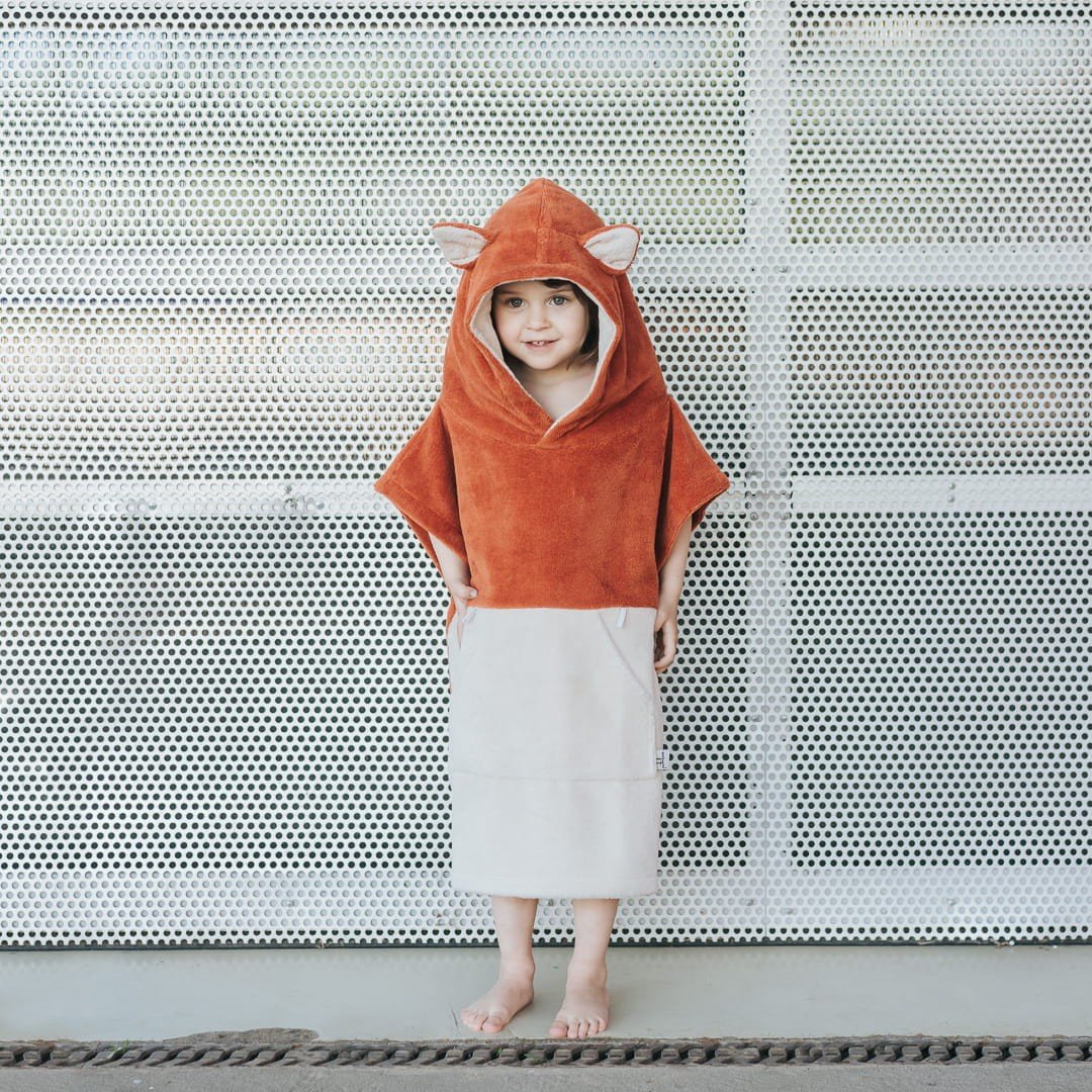 „Surffoxy“ vaikiškas maudymosi pončas oranžinės spalvos