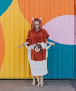 „Surffoxy“ vaikiškas maudymosi pončas oranžinės spalvos