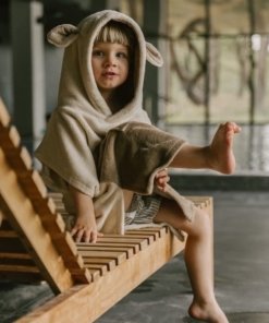 „Surfsheep“ vaikiškas maudymosi pončas smėlio spalvos